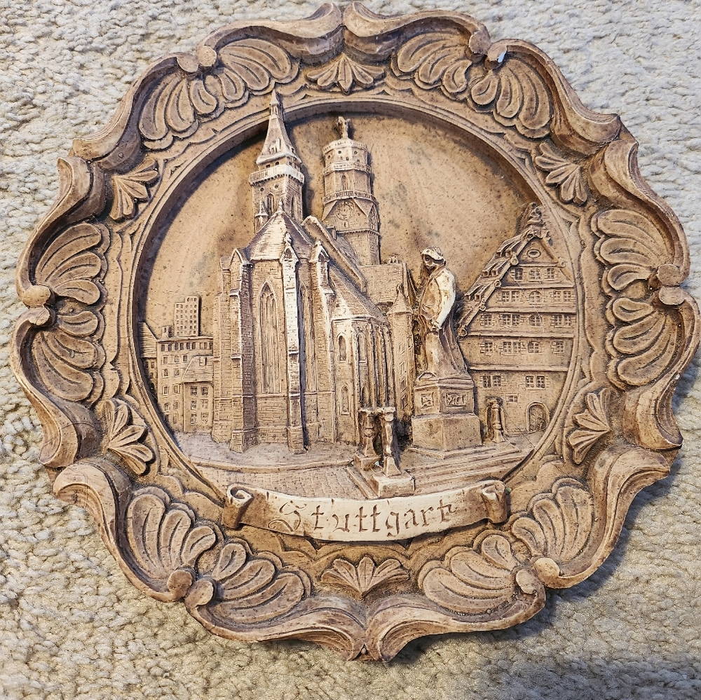 Vintage 3d resin German plate